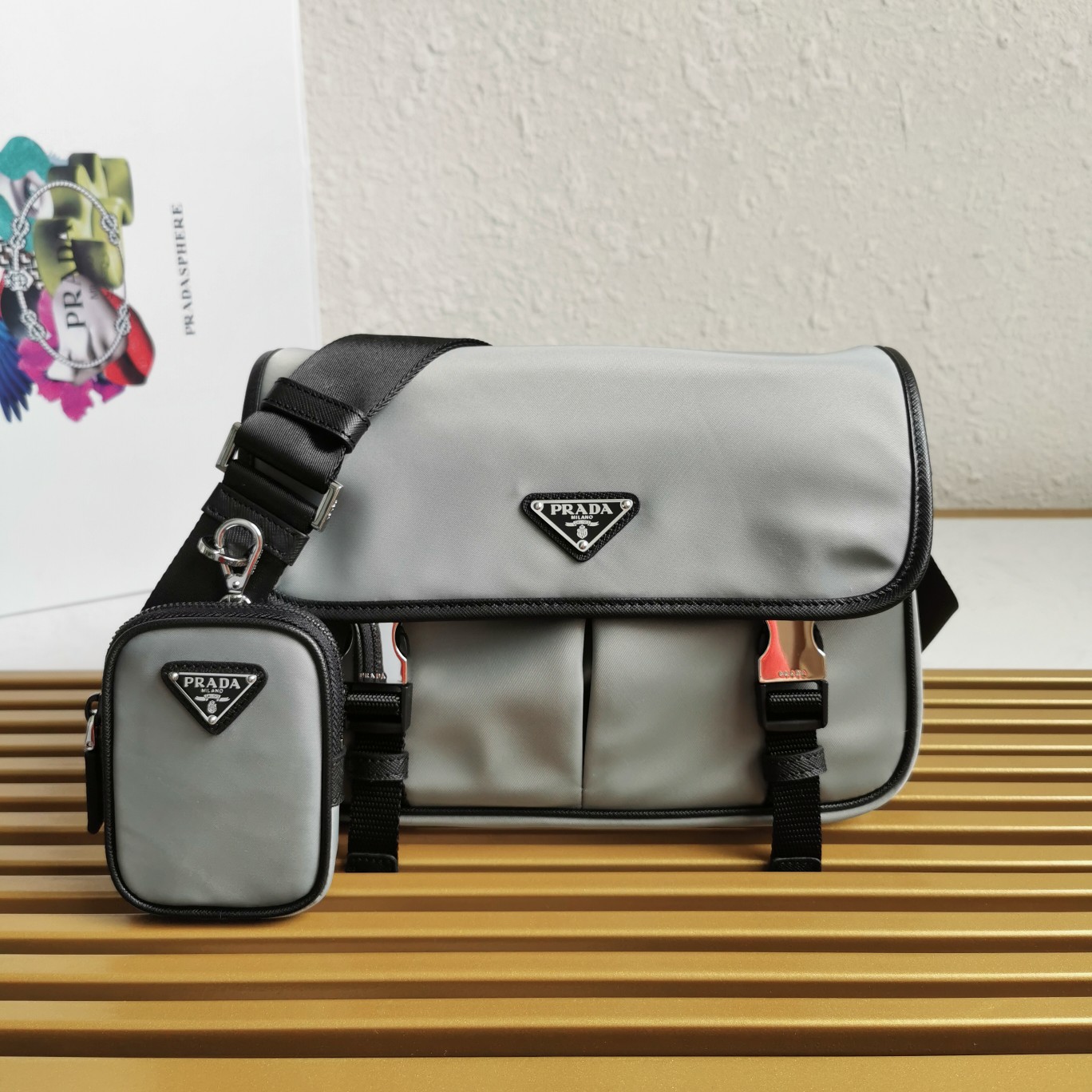 PRADA CROSSBODY BAG gray PRADA CROSSBODY BAG gray