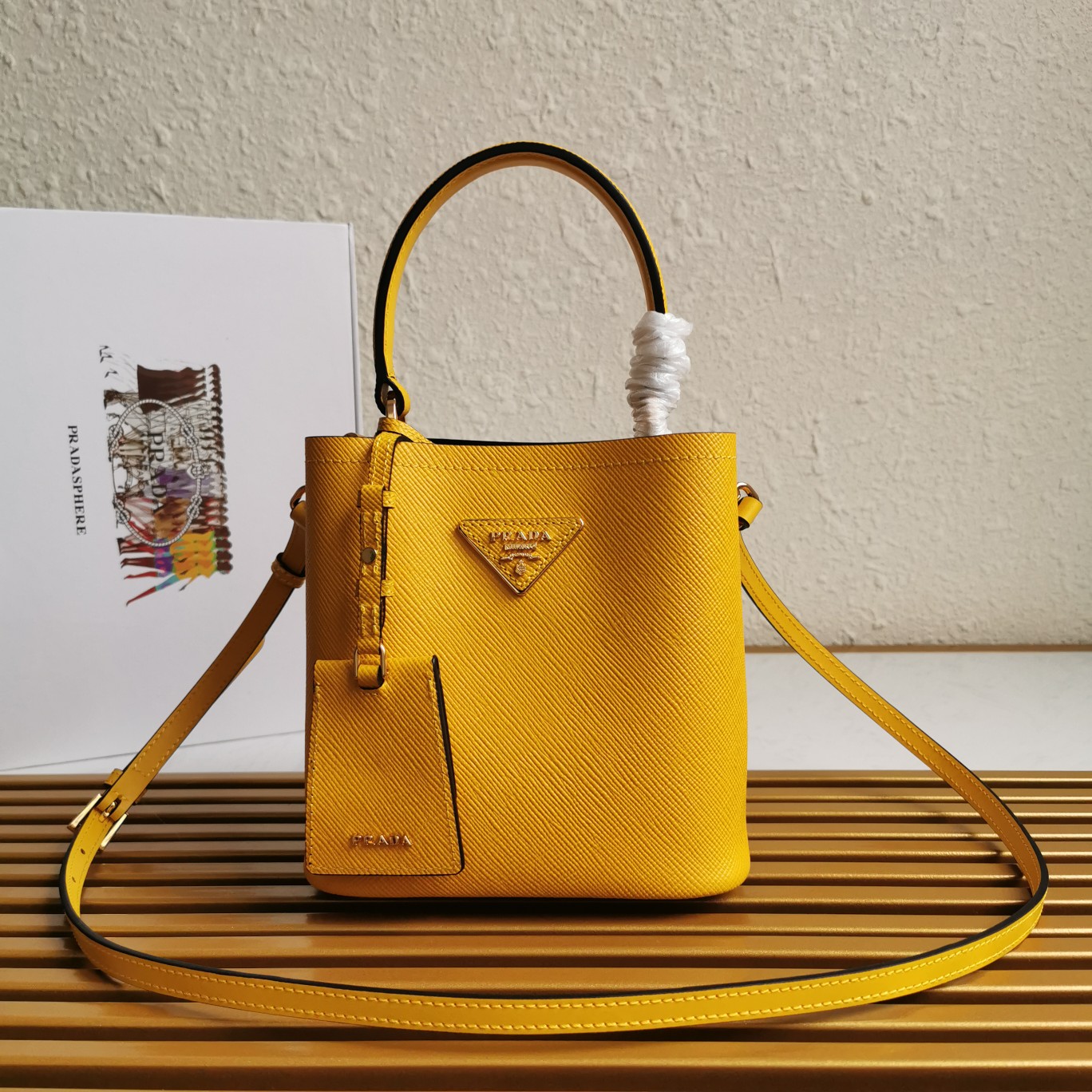PRADA HANDBAG DOUBLE yellow PRADA HANDBAG DOUBLE yellow