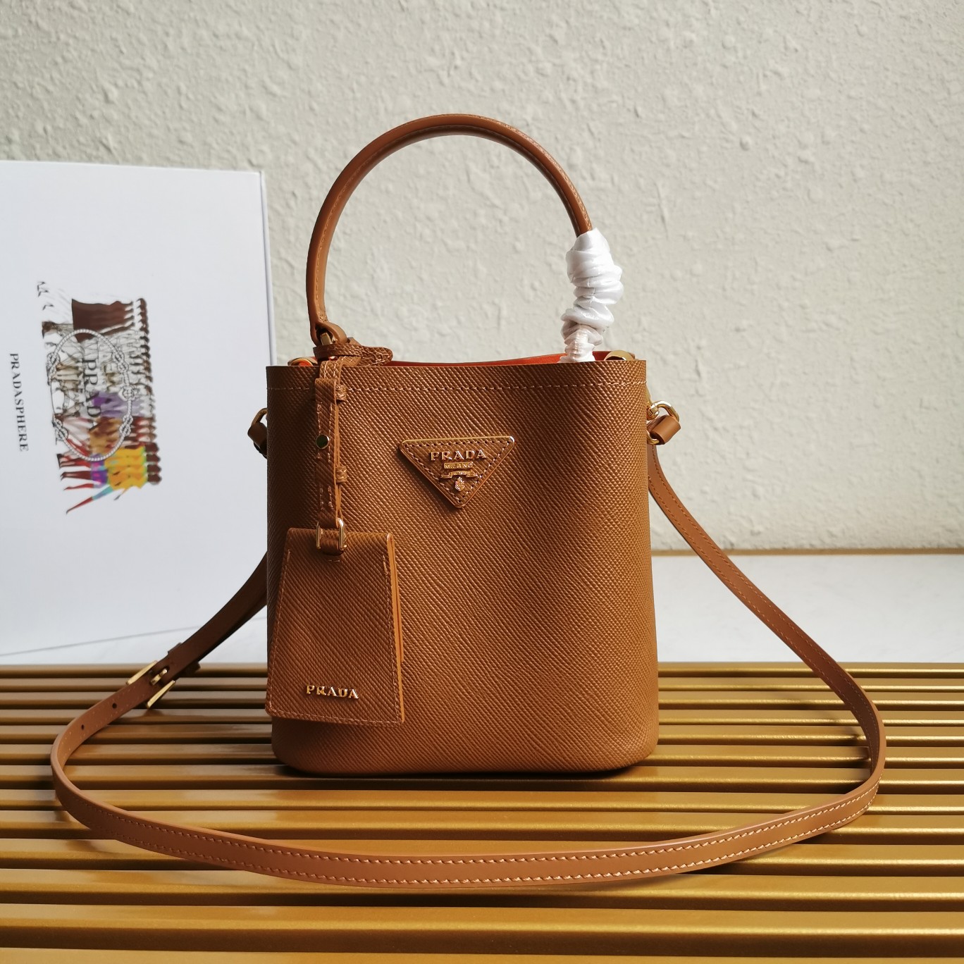 PRADA HANDBAG DOUBLE apricot PRADA HANDBAG DOUBLE apricot