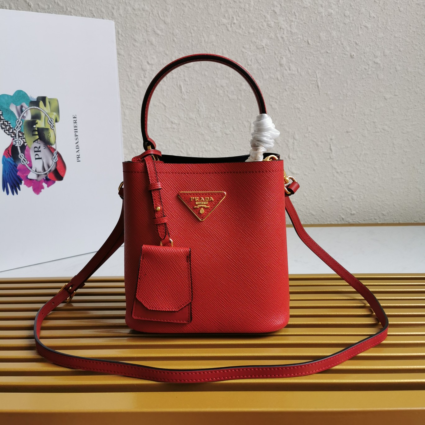 PRADA HANDBAG DOUBLE red PRADA HANDBAG DOUBLE red