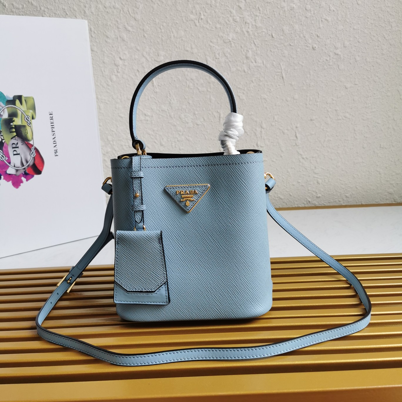 PRADA HANDBAG DOUBLE blue PRADA HANDBAG DOUBLE blue