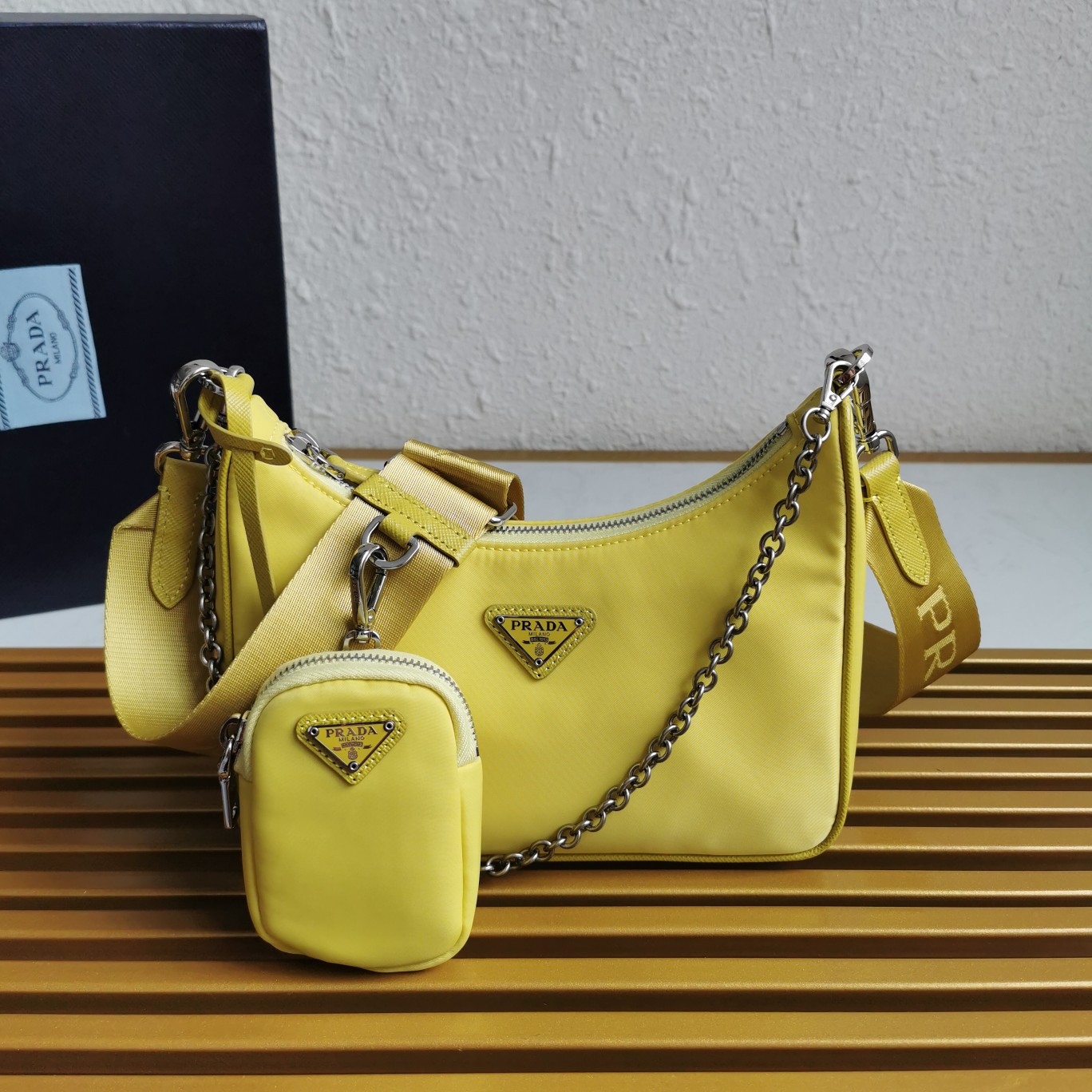 PRADA HANDBAG HOBO yellow PRADA HANDBAG HOBO yellow