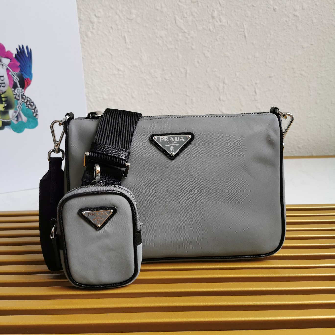 PRADA HANDBAG MEN’S gray PRADA HANDBAG MEN’S gray