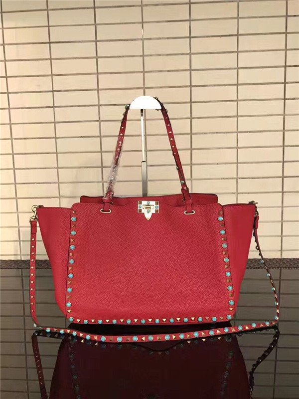 Valentino Rockstud Rolling Red with turquoise stone Valentino Rockstud Rolling Red with turquoise stone