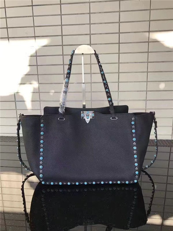 Valentino Rockstud Rolling Black with turquoise stone Valentino Rockstud Rolling Black with turquoise stone