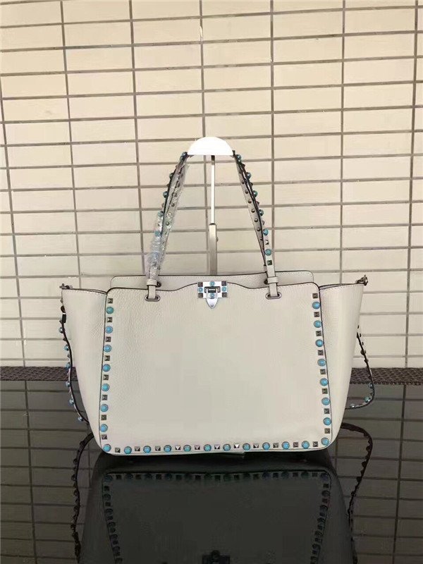Valentino Rockstud Rolling White with turquoise stone Valentino Rockstud Rolling White with turquoise stone