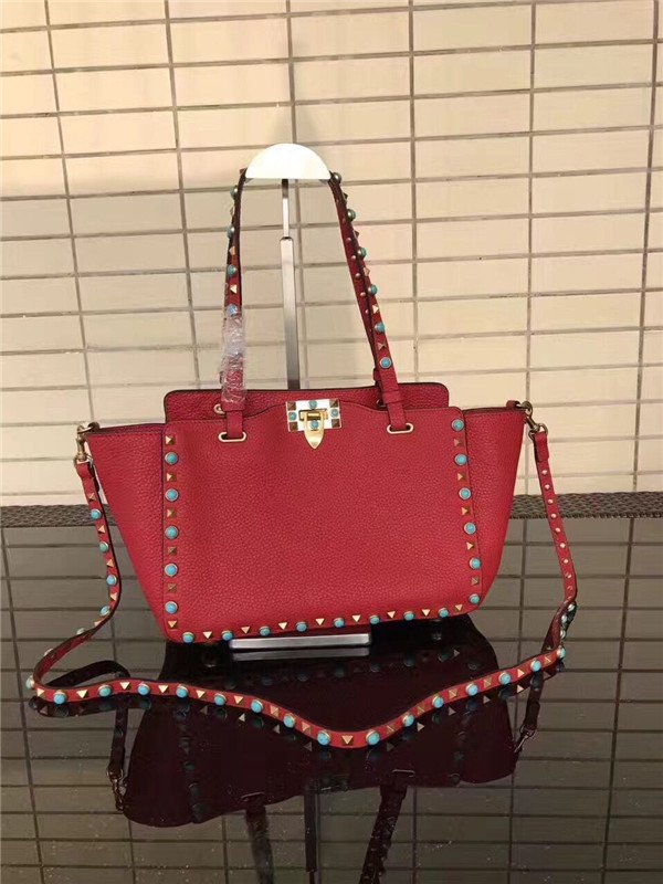 Valentino Rockstud Rolling Red with turquoise stones Valentino Rockstud Rolling Red with turquoise stones