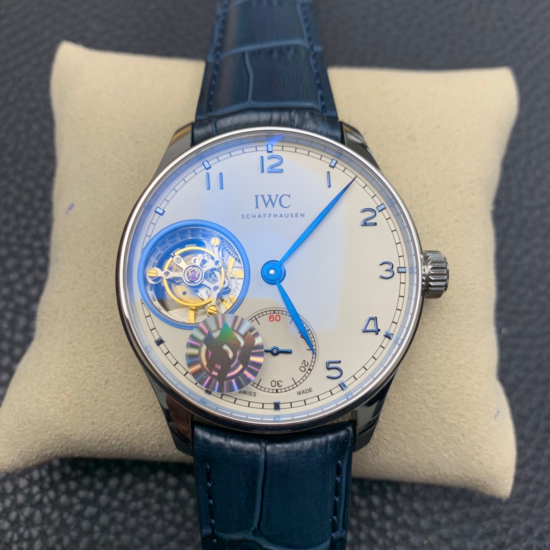 Universal Portugal 44 Series Tourbillon Precision Steel White Plate Universal Portugal 44 Series Tourbillon Precision Steel White Plate
