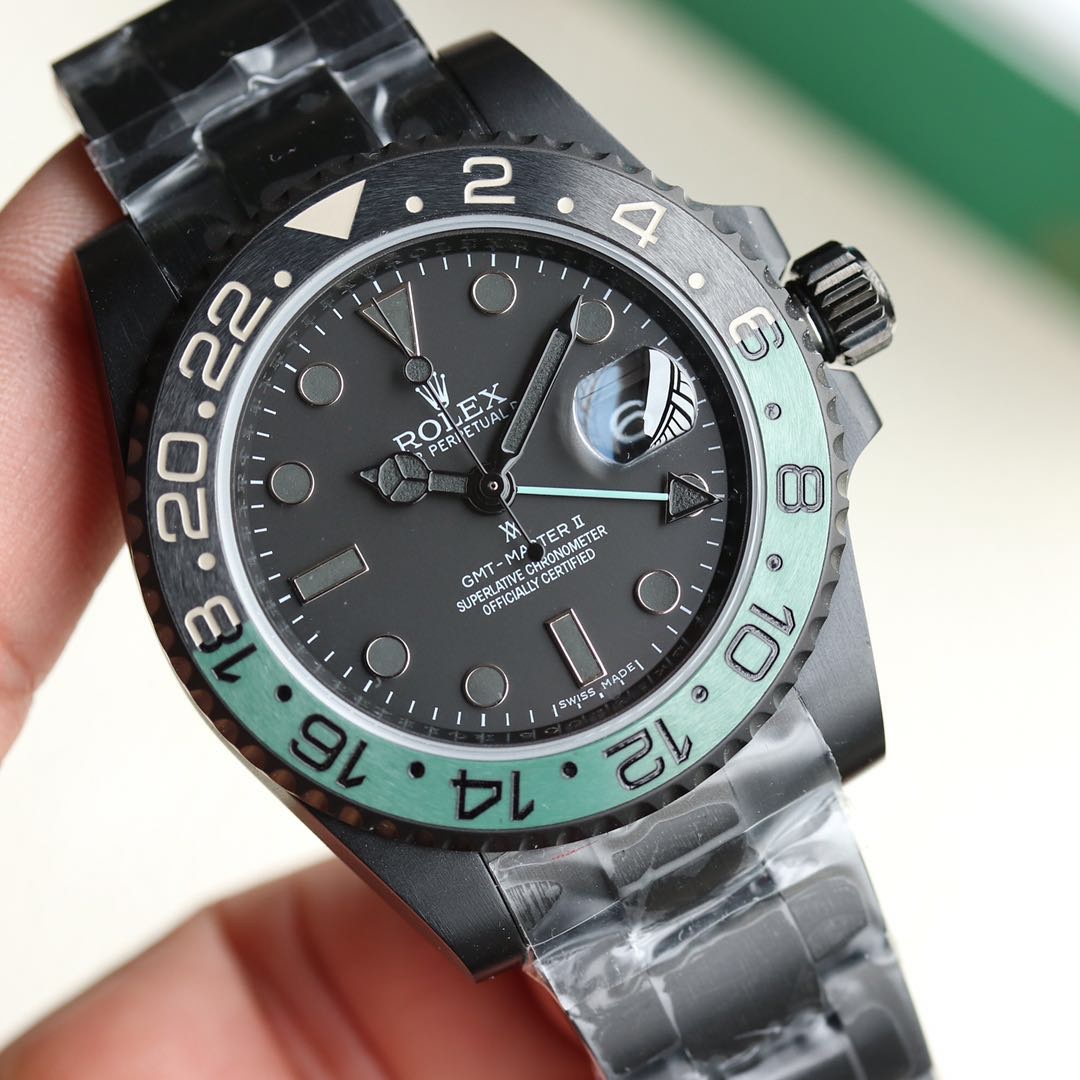 The new black-shell Rolex GMT-Master series watch. The new black-shell Rolex GMT-Master series watch.