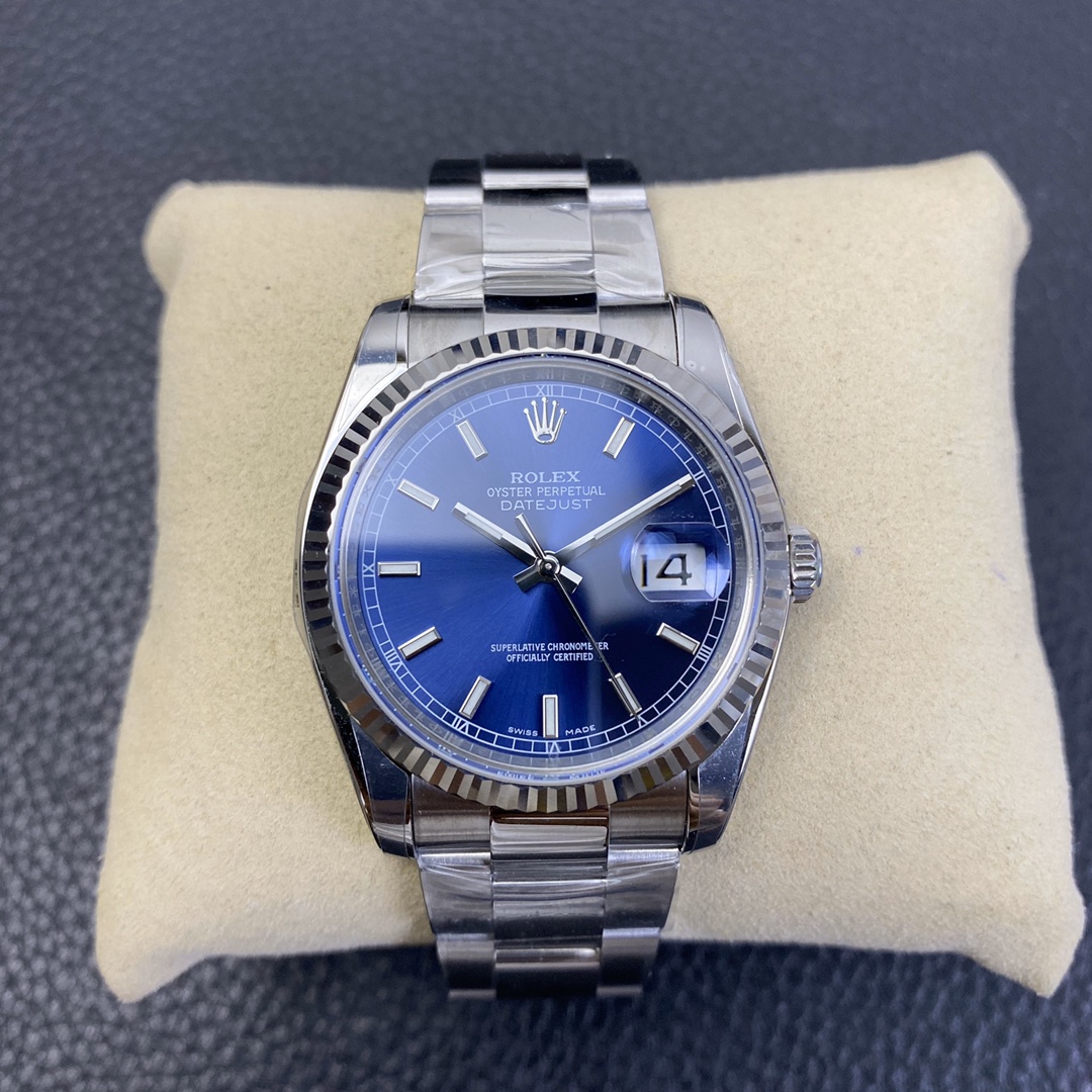 Rolex Datejust 36 Series, Blue Dial with Three-Link Bracelet Rolex Datejust 36 Series, Blue Dial with Three-Link Bracelet