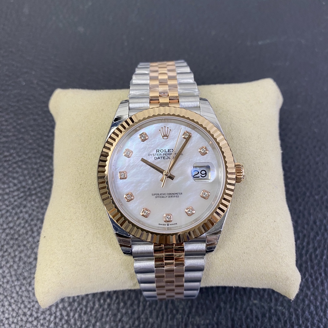 Rolex Datejust 41 Series, Gold Mother-of-Pearl Dial with Diamond Hour Markers Rolex Datejust 41 Series, Gold Mother-of-Pearl Dial with Diamond Hour Markers