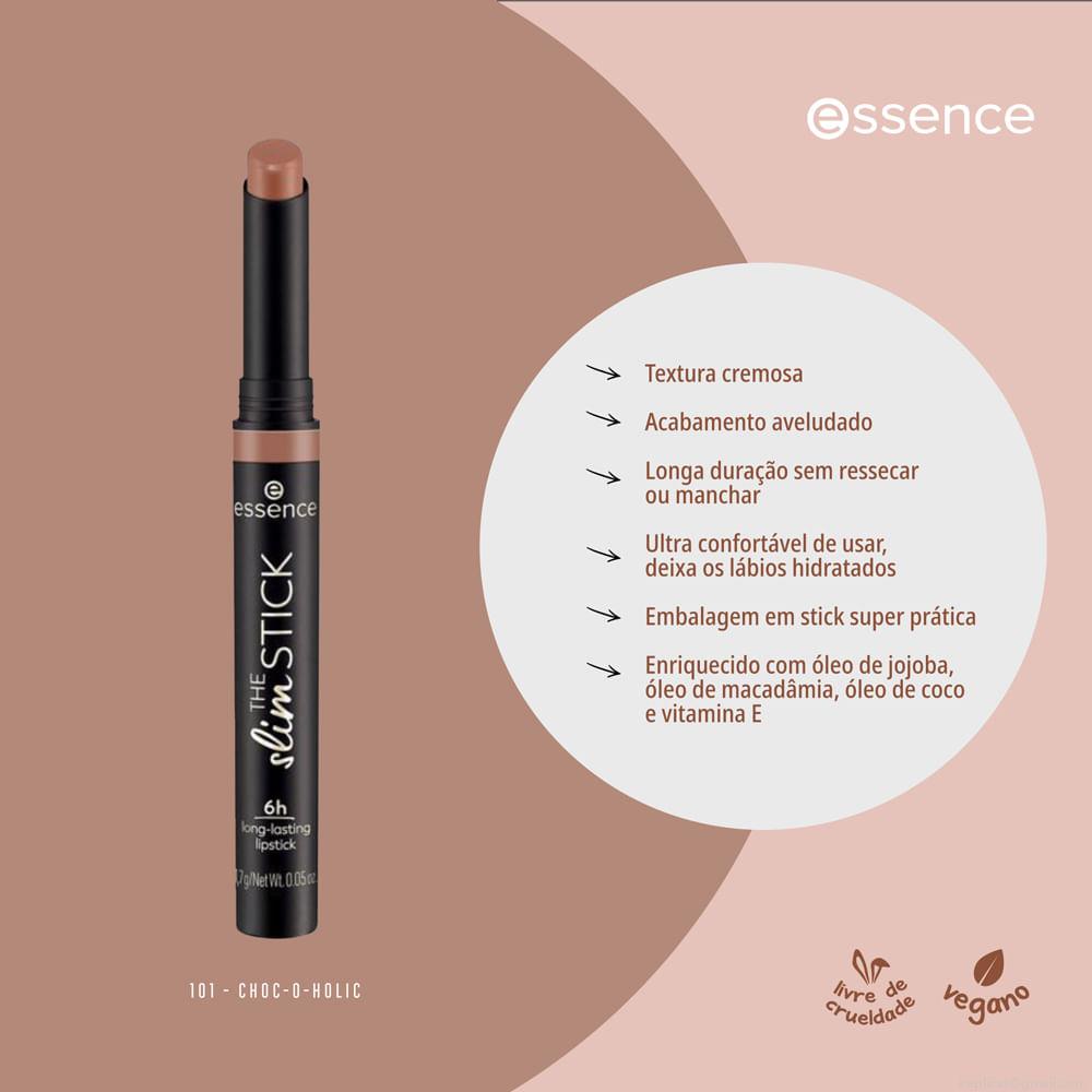 Batom Cremoso Aveludado Essence The Slim Stick 101 Choco 1,7 g Batom Cremoso Aveludado Essence The Slim Stick 101 Choco 1,7 g