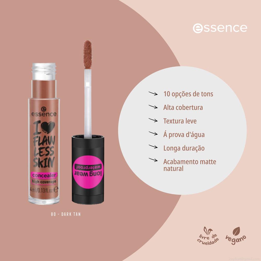 Corretivo Líquido I Love Flawless Skin Essence 80 Dark Tan 4 ml Corretivo Líquido I Love Flawless Skin Essence 80 Dark Tan 4 ml