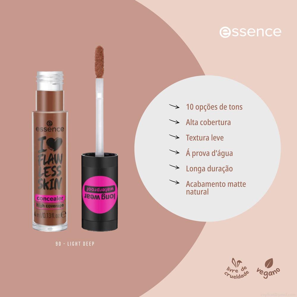 Corretivo Líquido I Love Flawless Skin Essence 90 Light Deep 4 ml Corretivo Líquido I Love Flawless Skin Essence 90 Light Deep 4 ml