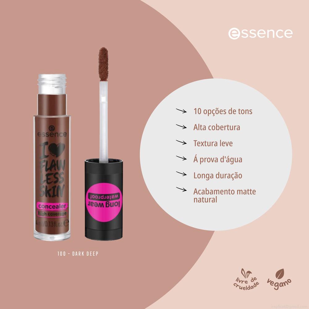 Corretivo Líquidoi Love Flawless Skin Essence 100 Dark Deep 4 ml Corretivo Líquidoi Love Flawless Skin Essence 100 Dark Deep 4 ml