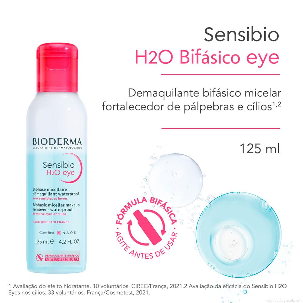 Demaquilante Bifásico Bioderma Sensibio H2O Eye 125 ml Demaquilante Bifásico Bioderma Sensibio H2O Eye 125 ml