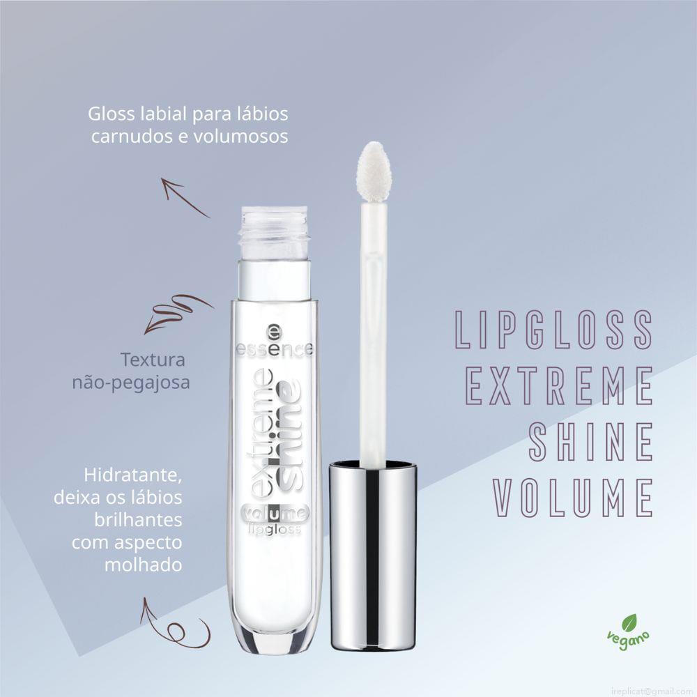 Gloss Labial Líquido Cintilante Essence Extreme Shine Volume 01 Crystal Clear 5 ml Gloss Labial Líquido Cintilante Essence Extreme Shine Volume 01 Crystal Clear 5 ml