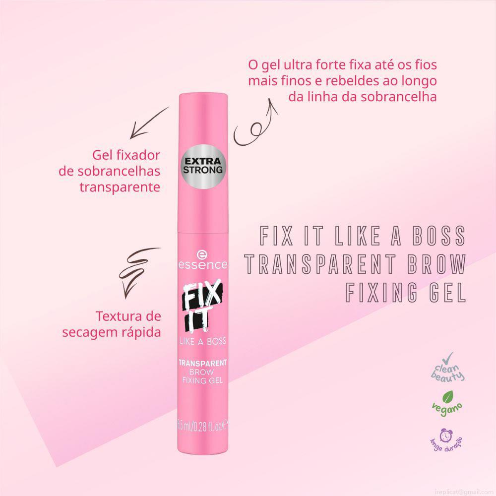Gel Fixador de Sobrancelha para Definição Essence Like a Boss Fix It Incolor 8,5 ml Gel Fixador de Sobrancelha para Definição Essence Like a Boss Fix It Incolor 8,5 ml