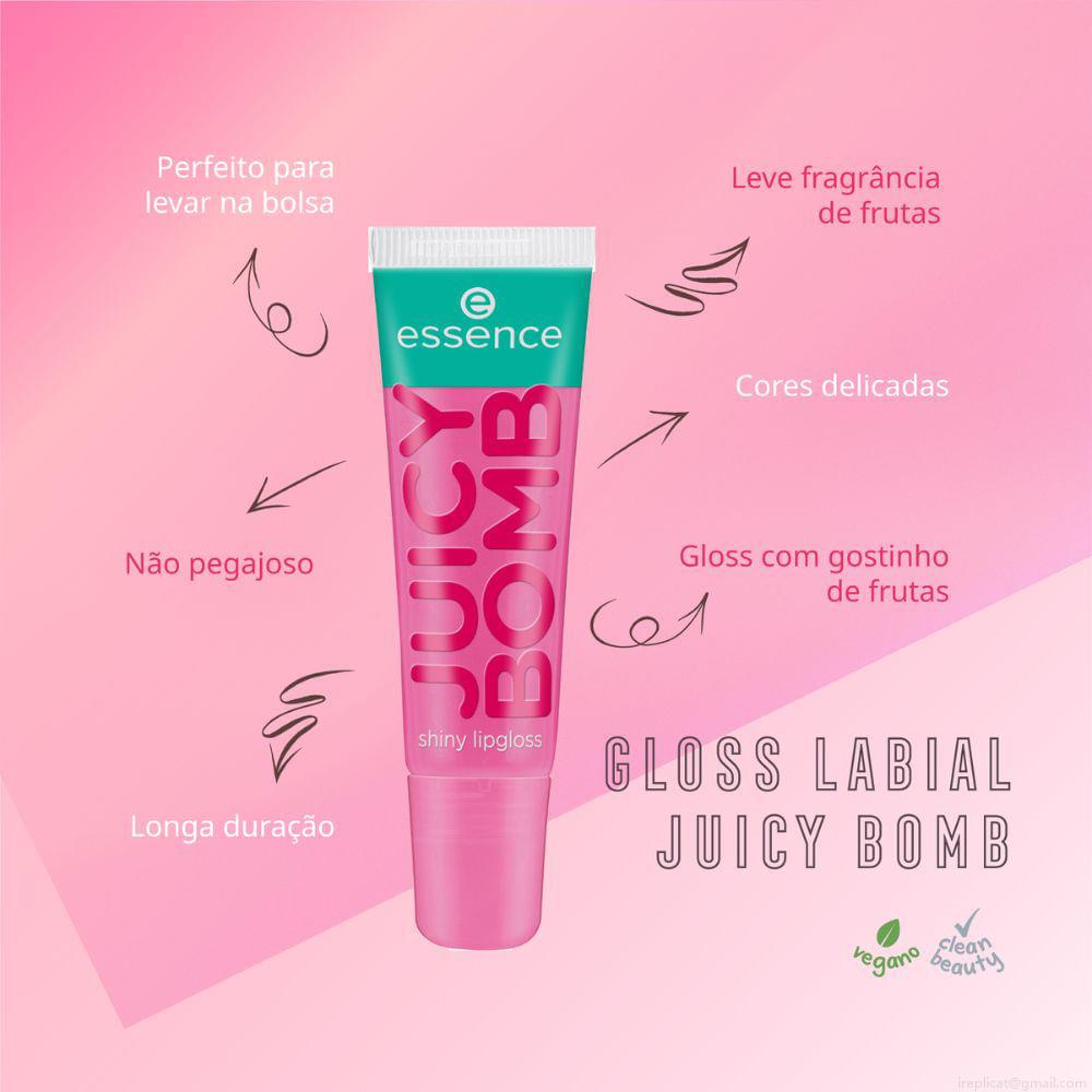 Gloss Labial Líquido Cintilante Essence Juicy Bomb 102 Witty Watermelon 10 ml Gloss Labial Líquido Cintilante Essence Juicy Bomb 102 Witty Watermelon 10 ml