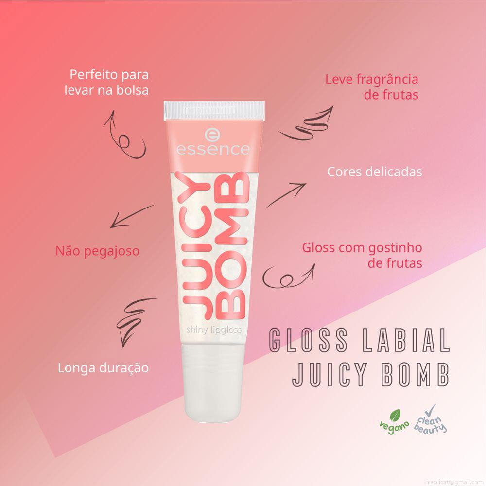 Gloss Labial Líquido Cintilante Essence Juicy Bomb 101 Lovely Litchi 10 ml Gloss Labial Líquido Cintilante Essence Juicy Bomb 101 Lovely Litchi 10 ml