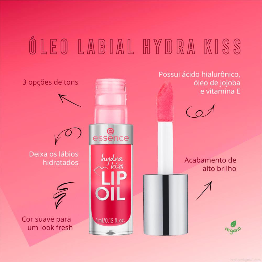 Óleo Labial Cintilante Essence Hydra Kiss 03 Pink Champagne 4 ml Óleo Labial Cintilante Essence Hydra Kiss 03 Pink Champagne 4 ml