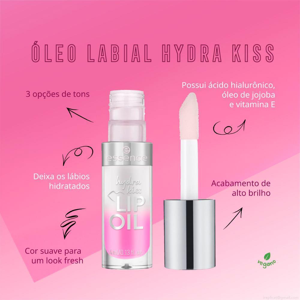 Óleo Labial Cintilante Essence Hydra Kiss 01 Kiss From a Rose 4 ml Óleo Labial Cintilante Essence Hydra Kiss 01 Kiss From a Rose 4 ml