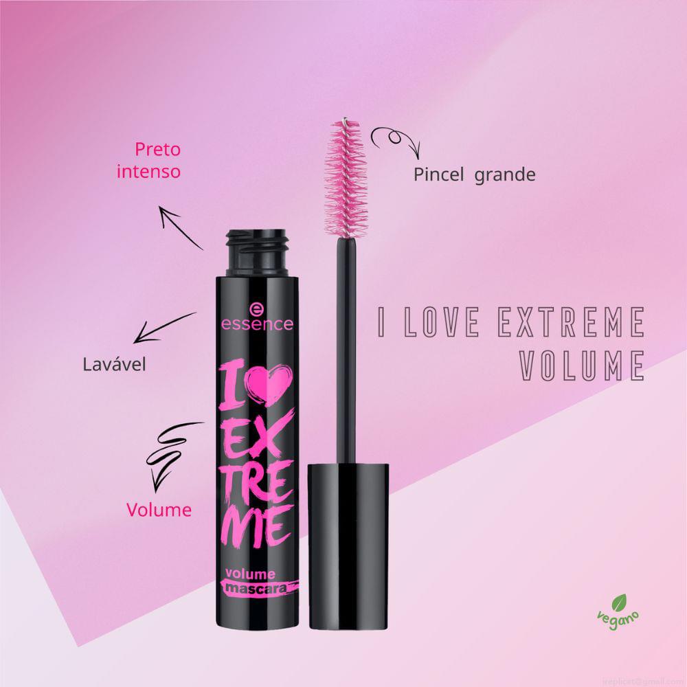 Máscara para Cílios de Volume Essence I Love Extreme Preto 12 ml Máscara para Cílios de Volume Essence I Love Extreme Preto 12 ml