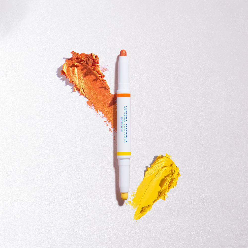 Sombra em Bastão Duo Océane Larissa Manoela Eyeshadow Stick Sunrise Amarelo e Laranja 2,4 g Sombra em Bastão Duo Océane Larissa Manoela Eyeshadow Stick Sunrise Amarelo e Laranja 2,4 g