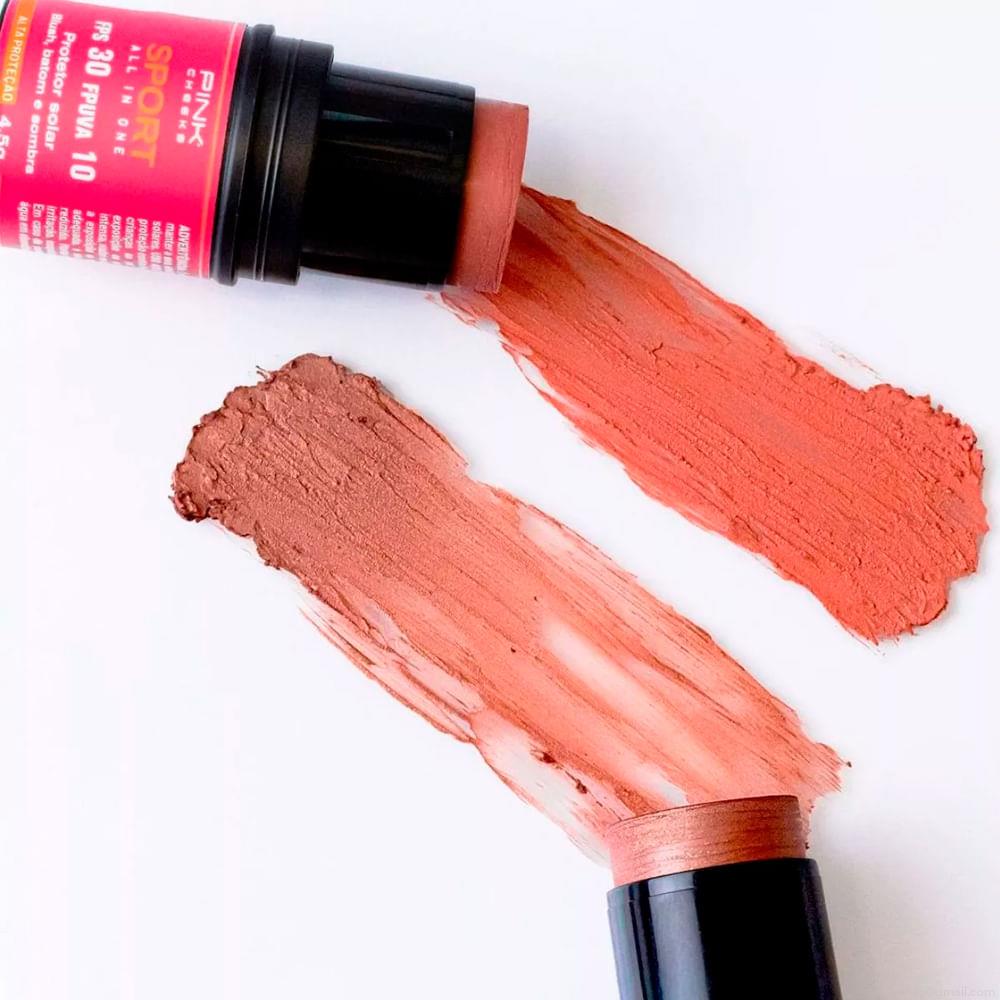 Blush em Bastão Cremoso com Protetor Solar Semi Matte Pink Cheeks Sport All In One FPS 30 FPUVA 10 Terracota 4,5 g Blush em Bastão Cremoso com Protetor Solar Semi Matte Pink Cheeks Sport All In One FPS 30 FPUVA 10 Terracota 4,5 g