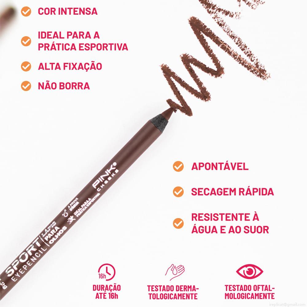 Lápis de Olho À Prova D'Água e Suor Pink Cheeks Sport Eyepencil Marrom 1,2 g Lápis de Olho À Prova D'Água e Suor Pink Cheeks Sport Eyepencil Marrom 1,2 g