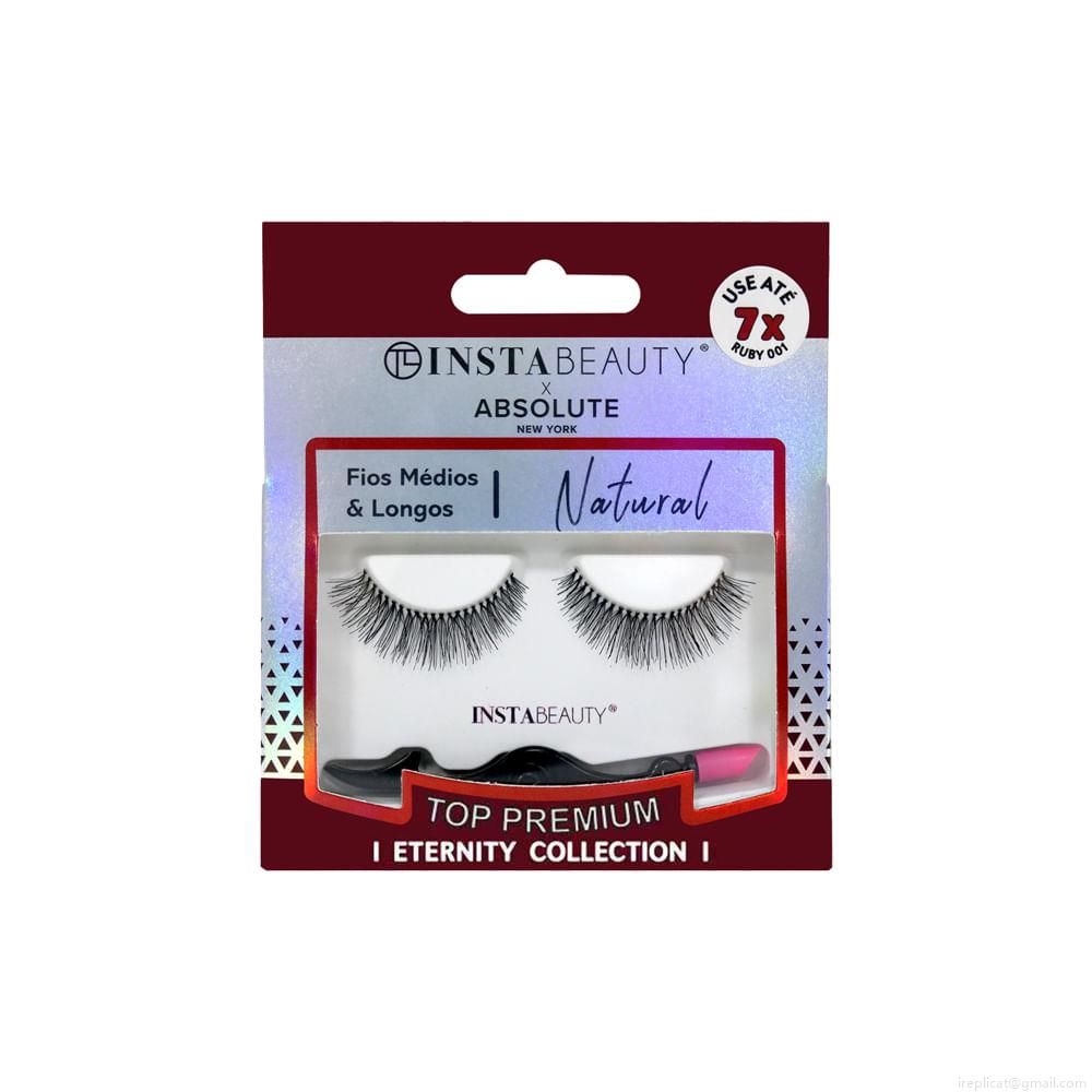 Cílios Postiços Longo Natural Absolute New York Eternity Ruby 001 Preto 1 Par Cílios Postiços Longo Natural Absolute New York Eternity Ruby 001 Preto 1 Par