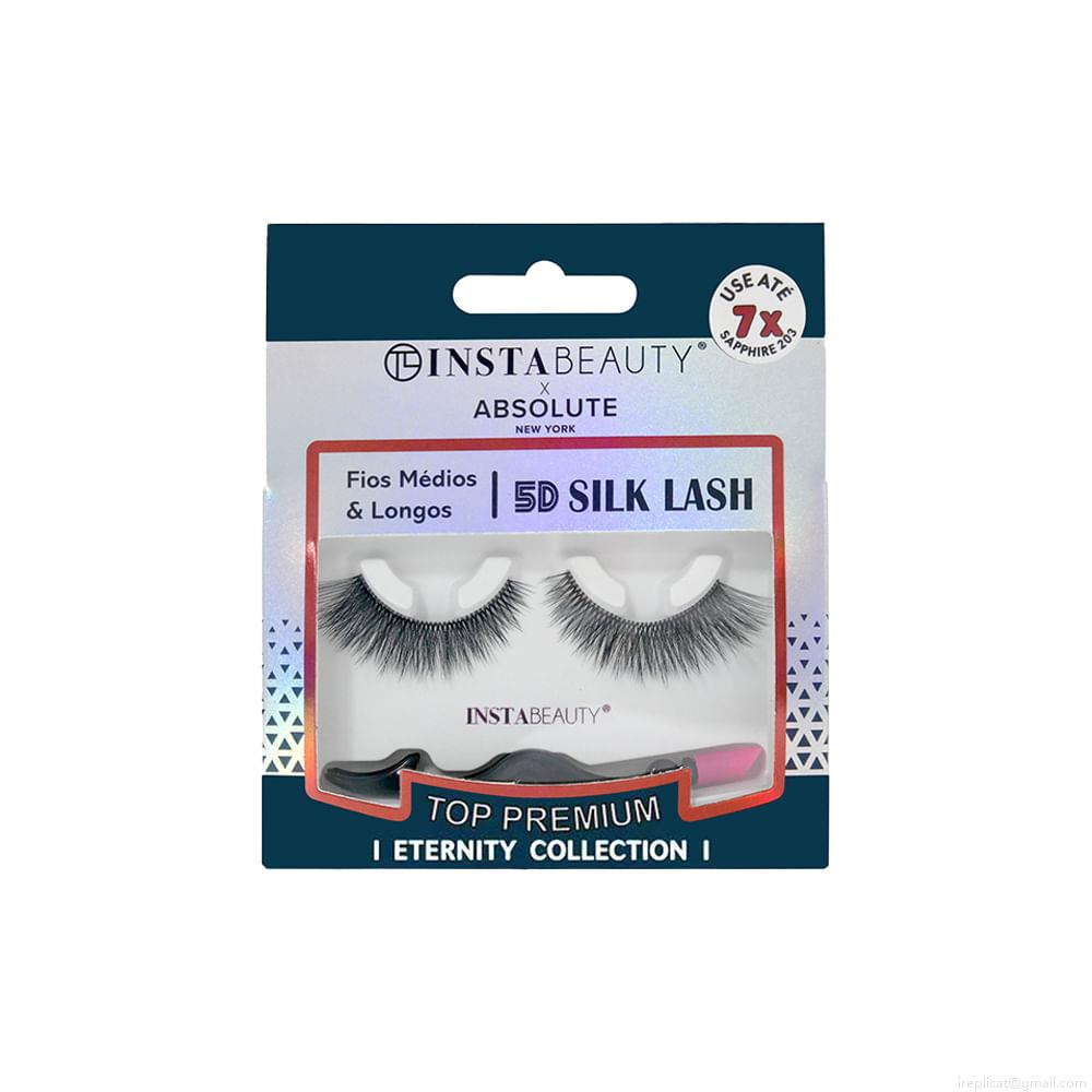 Cílios Postiços Sintético Volumoso Absolute New York Eternity 5D Silk Lash Sapphire 203 Preto 1 Par Cílios Postiços Sintético Volumoso Absolute New York Eternity 5D Silk Lash Sapphire 203 Preto 1 Par