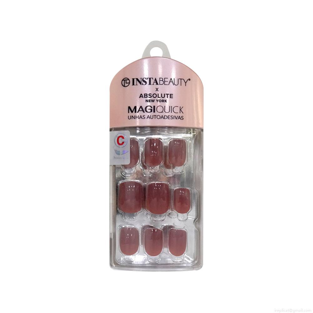 Unhas Postiças Curta Autocolante Quadrada Pintada Absolute New York Magiquick Marsala Red 24 Unidades Unhas Postiças Curta Autocolante Quadrada Pintada Absolute New York Magiquick Marsala Red 24 Unidades