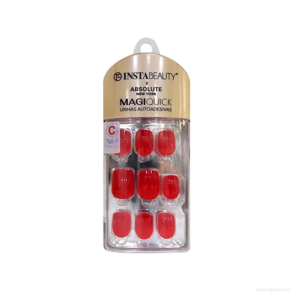 Unhas Postiças Curta Autocolante Quadrada Pintada Absolute New York Magiquick Candy Red 24 Unidades Unhas Postiças Curta Autocolante Quadrada Pintada Absolute New York Magiquick Candy Red 24 Unidades