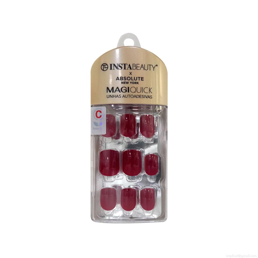 Unhas Postiças Curta Autocolante Quadrada Pintada Absolute New York Magiquick Burgundy Red 24 Unidades Unhas Postiças Curta Autocolante Quadrada Pintada Absolute New York Magiquick Burgundy Red 24 Unidades