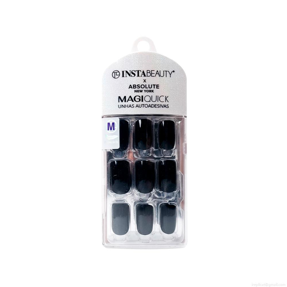 Unhas Postiças Média Autocolante Quadrada Pintada Absolute New York Magiquick Magic Black 24 Unidades Unhas Postiças Média Autocolante Quadrada Pintada Absolute New York Magiquick Magic Black 24 Unidades
