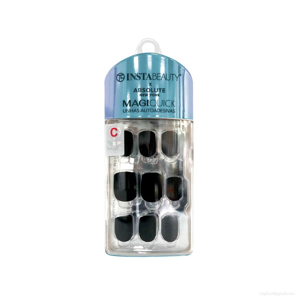 Unhas Postiças Curta Autocolante Quadrada Pintada Absolute New York Magiquick Eclipse Black 24 Unidades Unhas Postiças Curta Autocolante Quadrada Pintada Absolute New York Magiquick Eclipse Black 24 Unidades