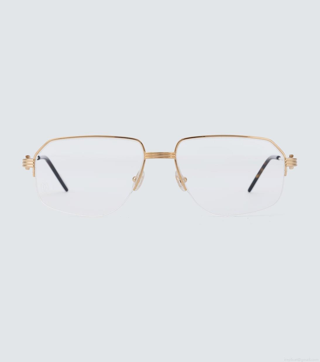 Cartier Eyewear CollectionHalf-rimmed metal glasses Cartier Eyewear CollectionHalf-rimmed metal glasses