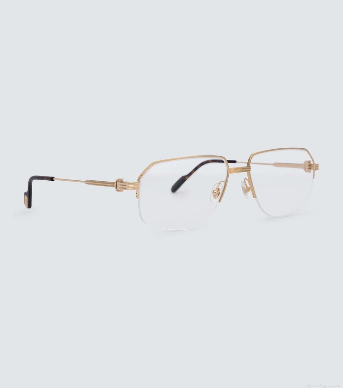 Cartier Eyewear CollectionHalf-rimmed metal glasses Cartier Eyewear CollectionHalf-rimmed metal glasses