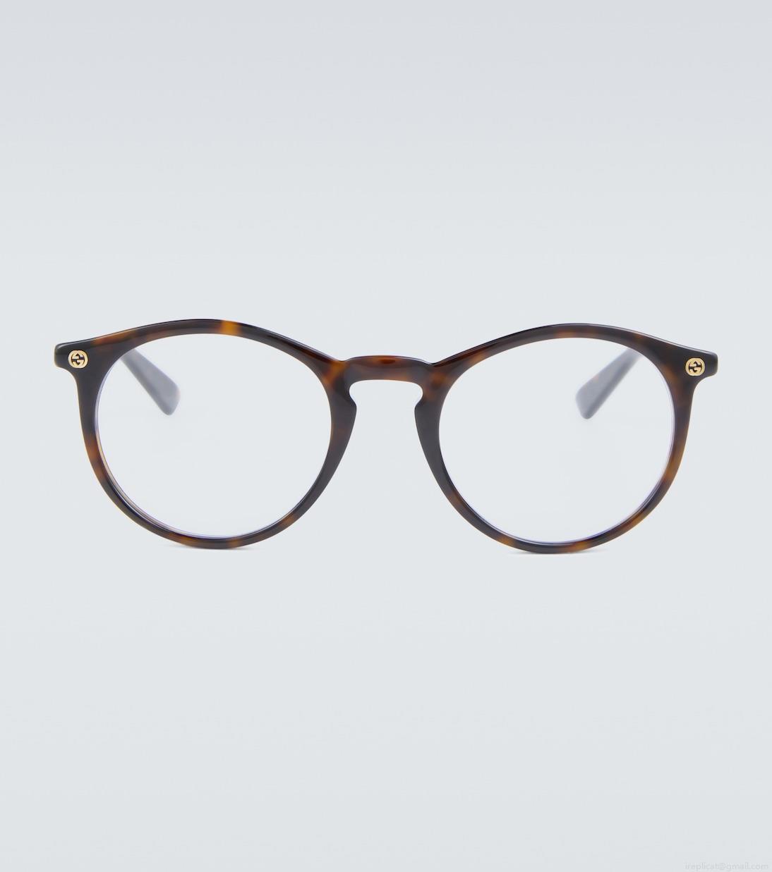 GucciRound-frame acetate glasses GucciRound-frame acetate glasses