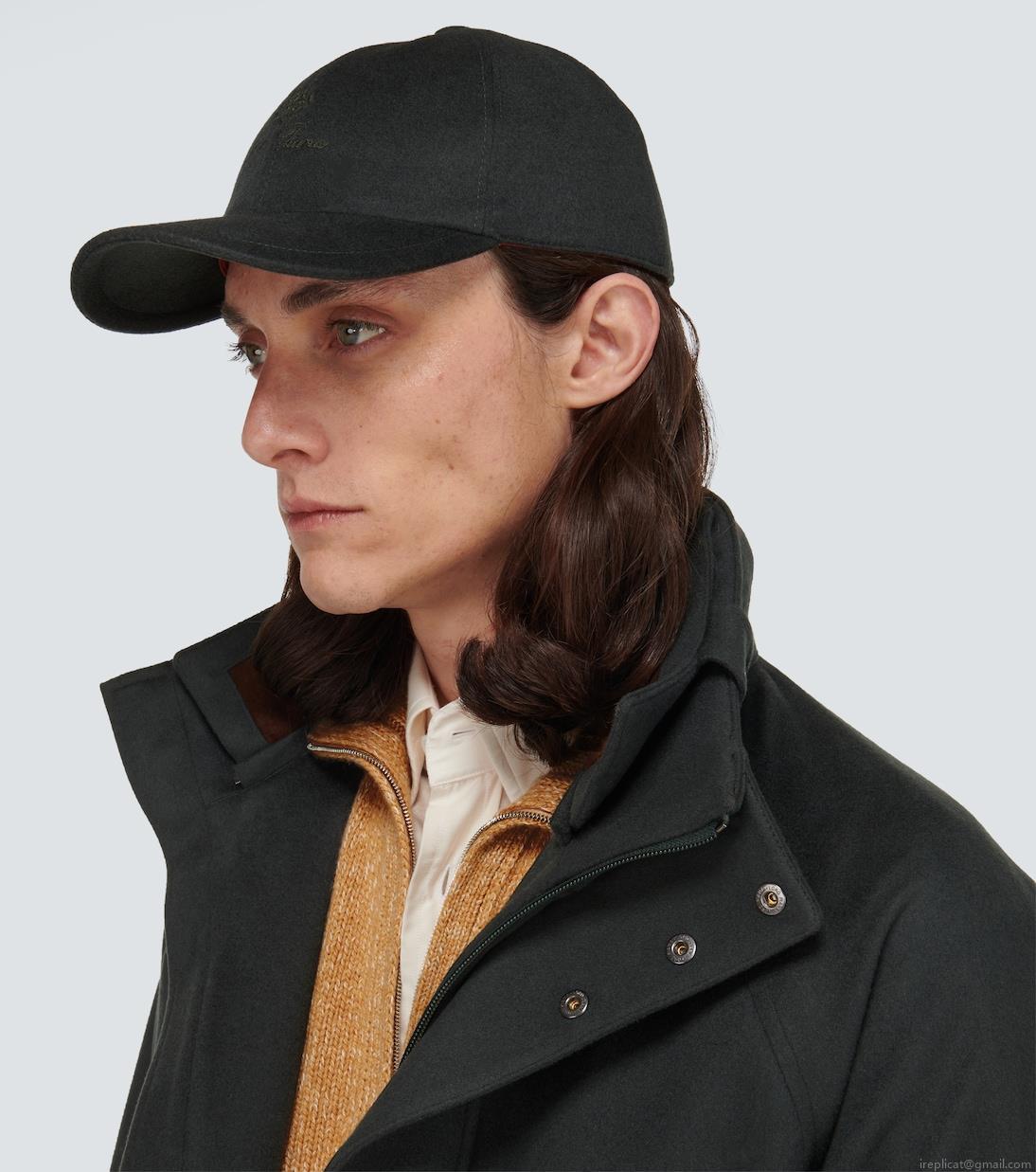 Loro PianaLogo cashmere baseball cap Loro PianaLogo cashmere baseball cap