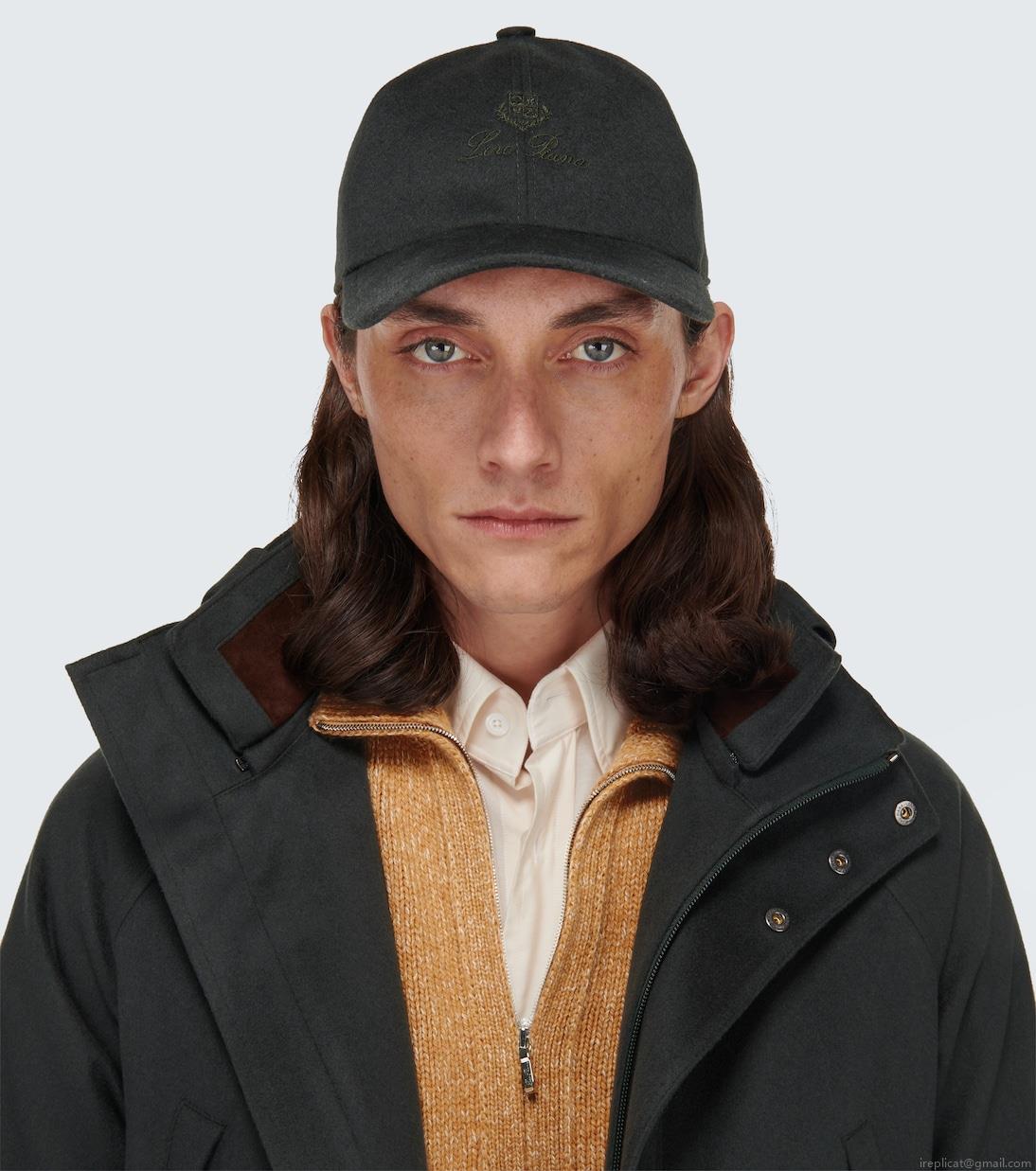 Loro PianaLogo cashmere baseball cap Loro PianaLogo cashmere baseball cap