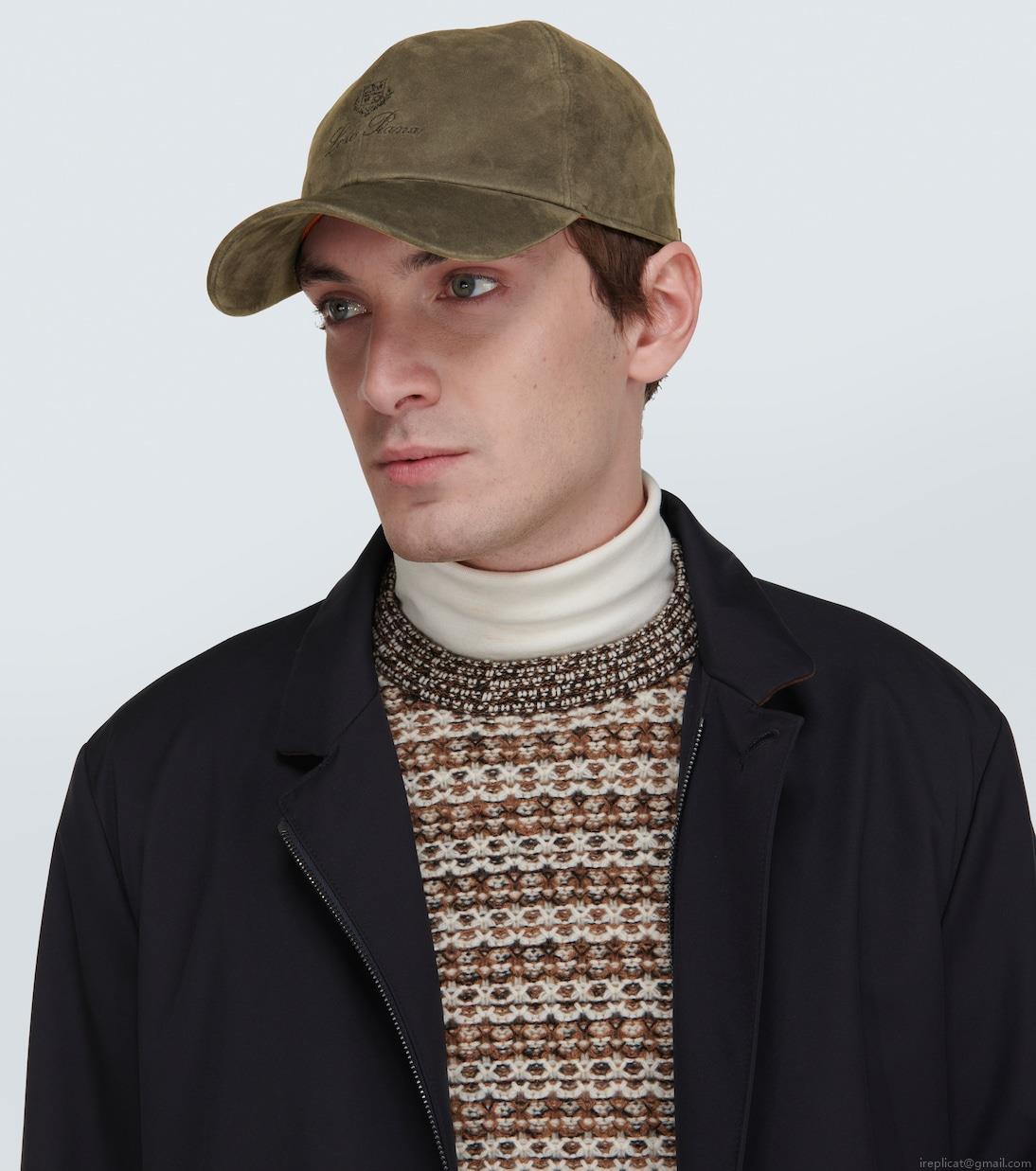 Loro PianaLogo suede baseball cap Loro PianaLogo suede baseball cap