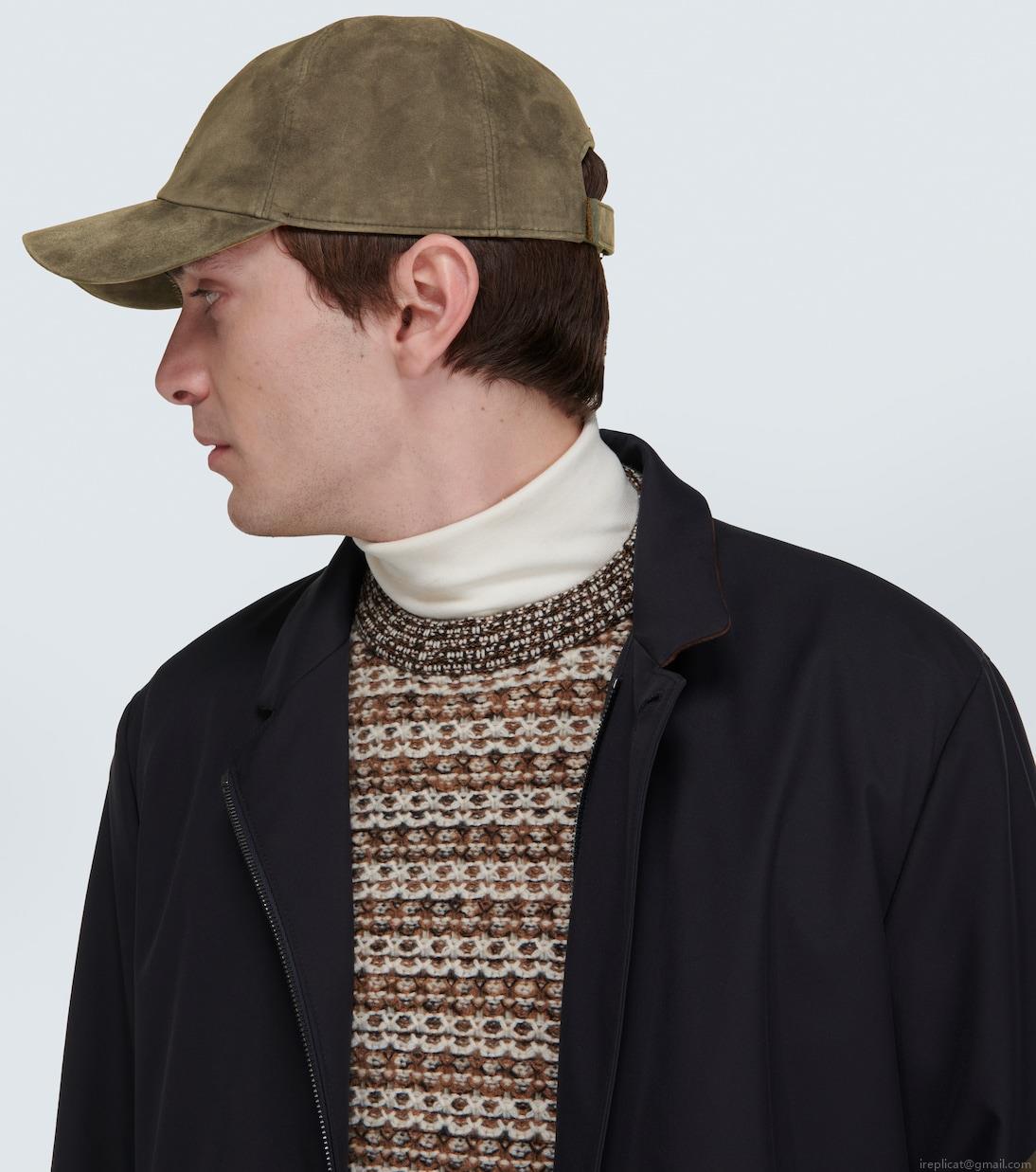 Loro PianaLogo suede baseball cap Loro PianaLogo suede baseball cap