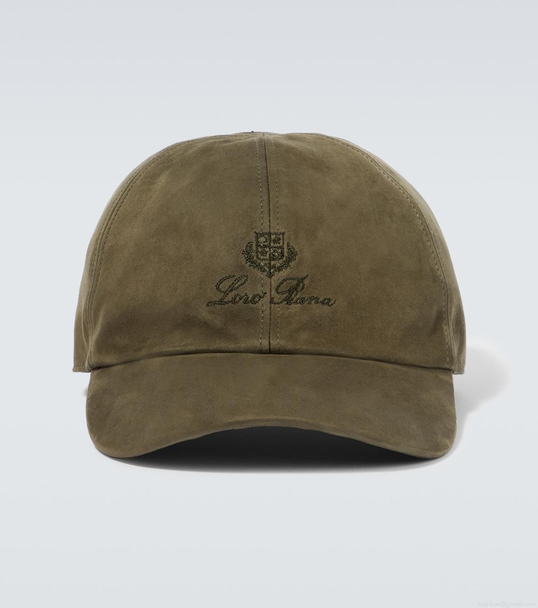 Loro PianaLogo suede baseball cap Loro PianaLogo suede baseball cap