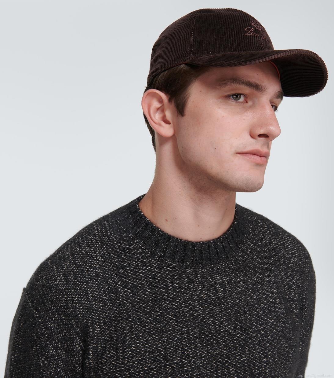 Loro PianaLogo corduroy baseball cap Loro PianaLogo corduroy baseball cap