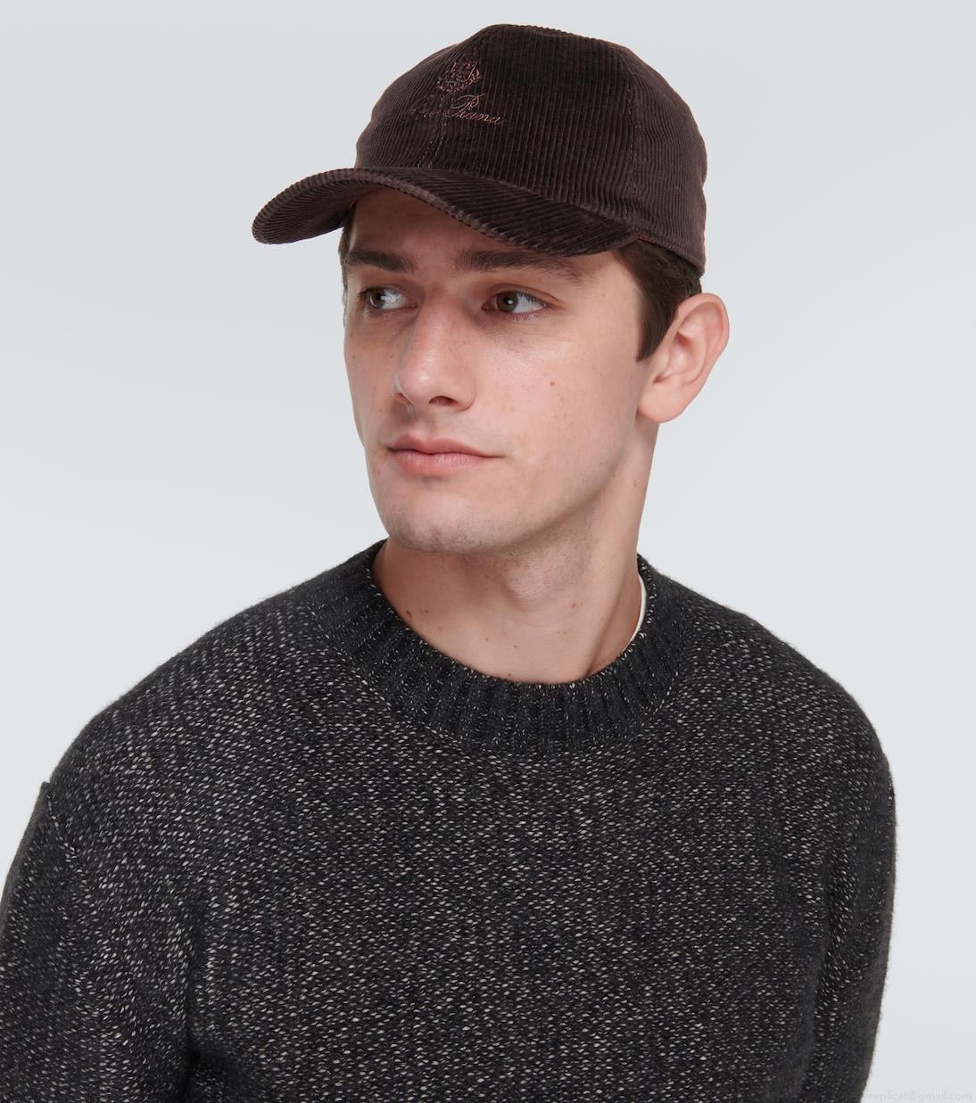 Loro PianaLogo corduroy baseball cap Loro PianaLogo corduroy baseball cap