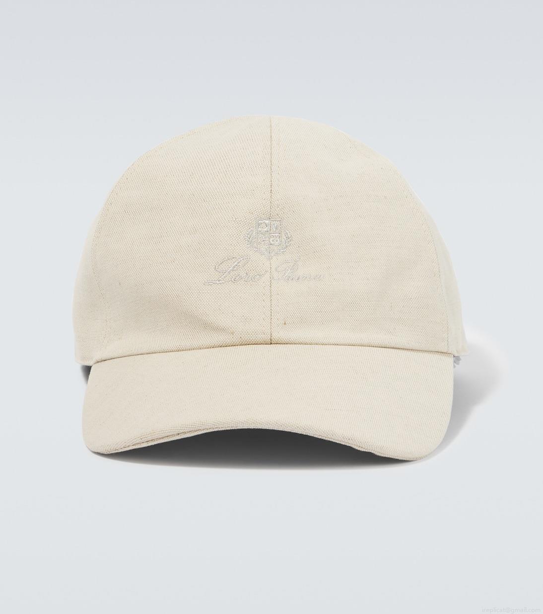 Loro PianaLogo cotton and linen baseball cap Loro PianaLogo cotton and linen baseball cap
