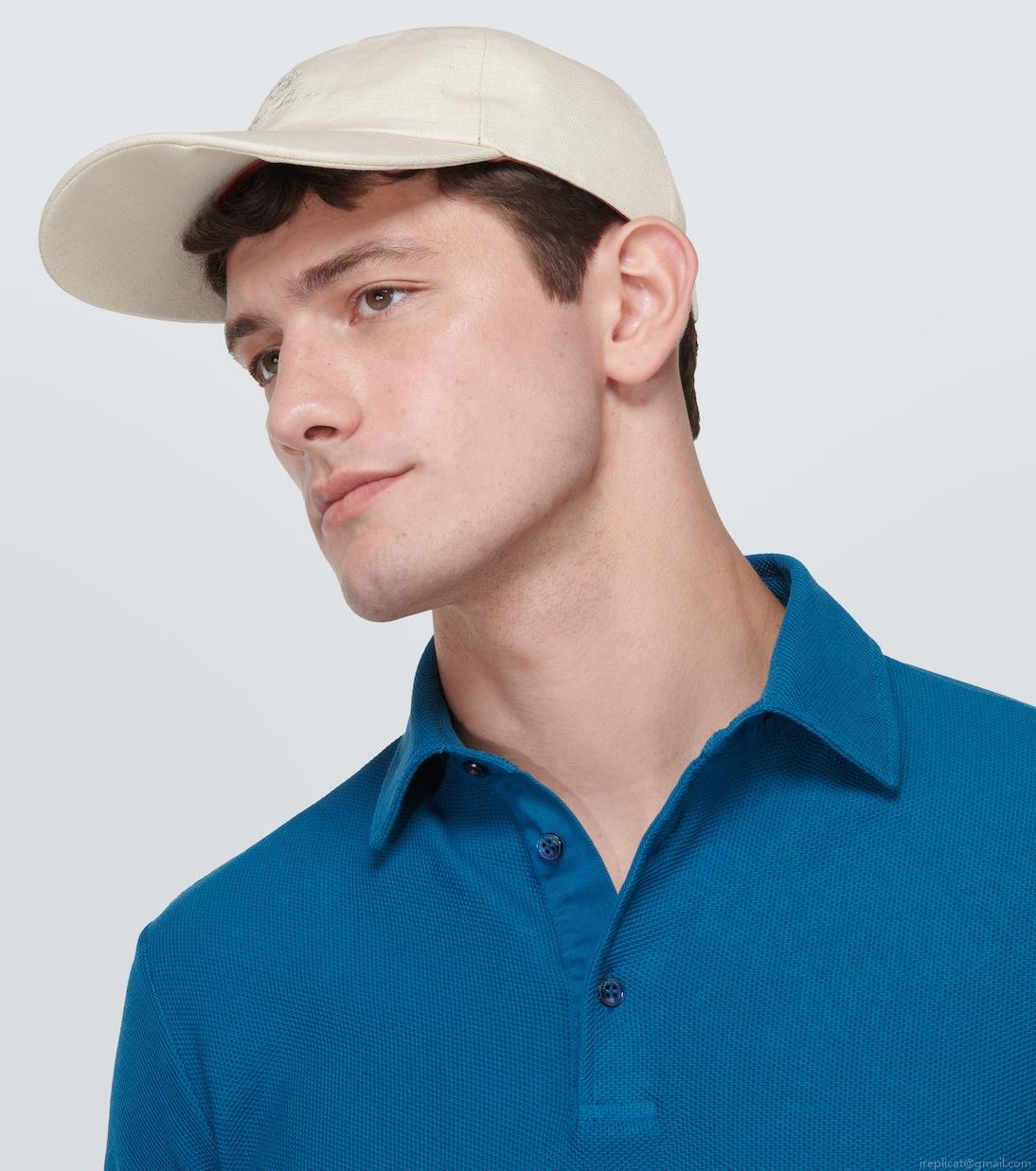Loro PianaLogo cotton and linen baseball cap Loro PianaLogo cotton and linen baseball cap