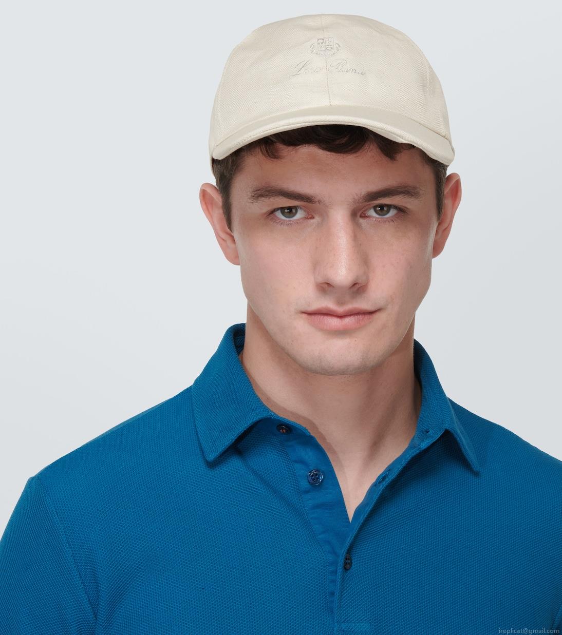 Loro PianaLogo cotton and linen baseball cap Loro PianaLogo cotton and linen baseball cap
